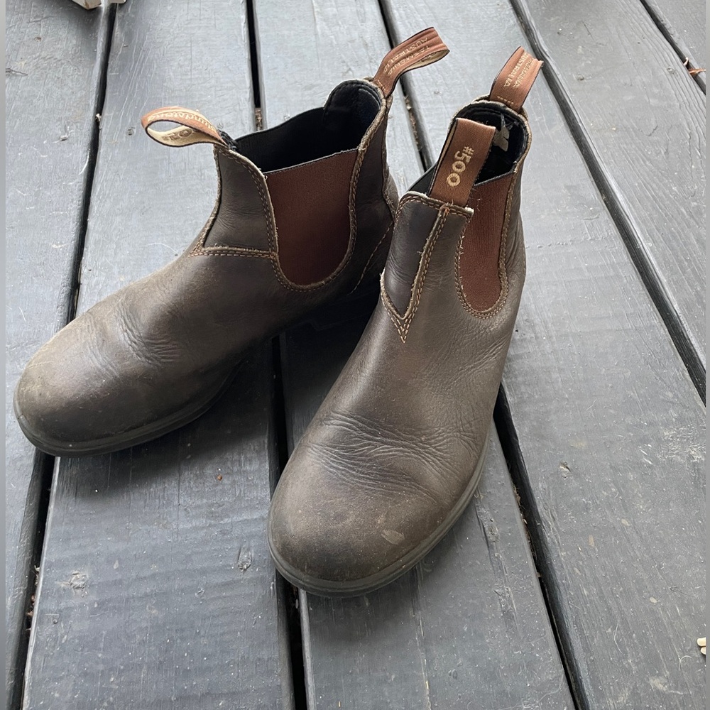 Blundstone Brown Leather Chelsea Pull-On Work Boots